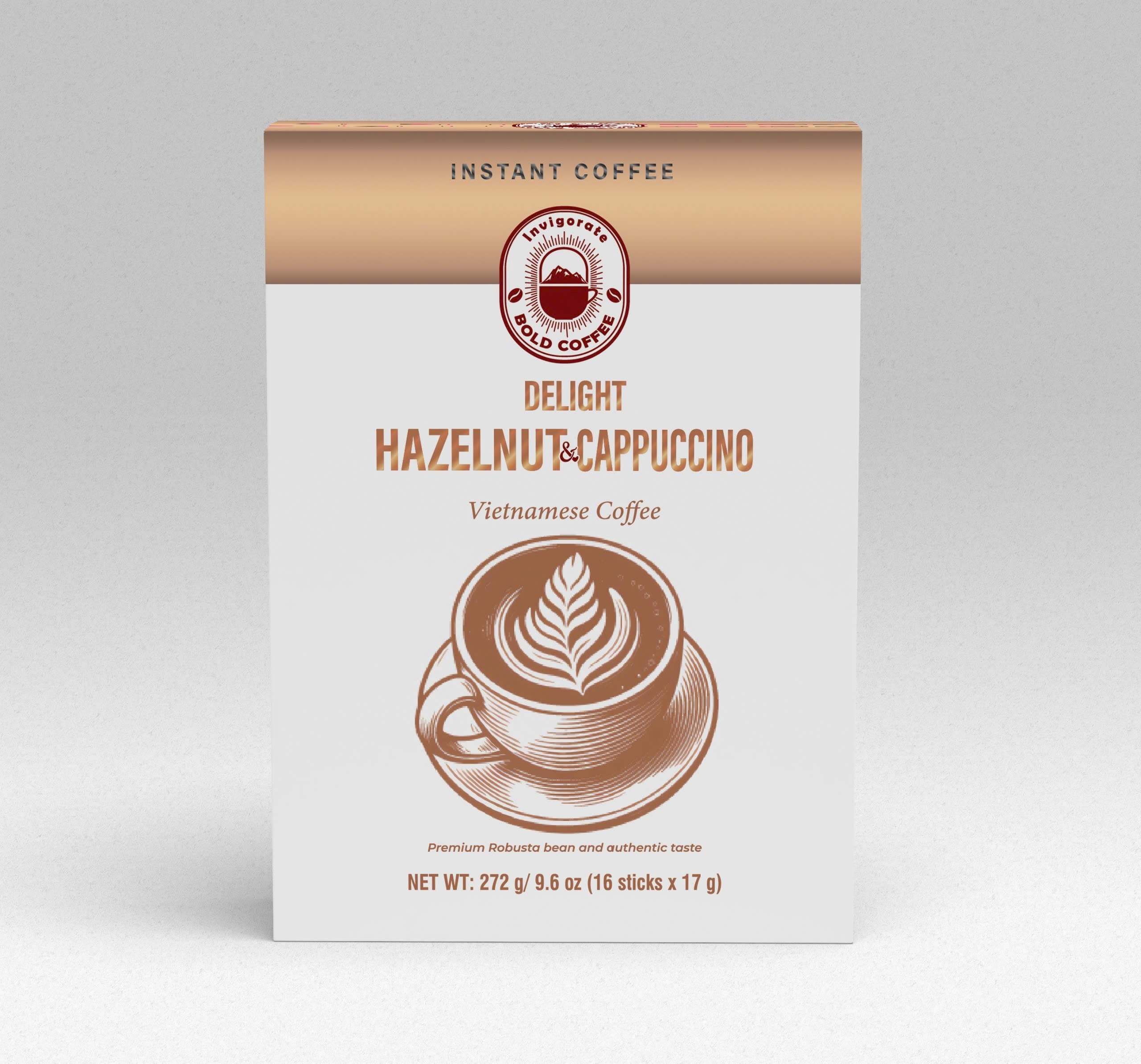 Hazelnut Cappuccino 3-in-1 Vietnamese Coffee – 16 -Pack Box (Single Serve)